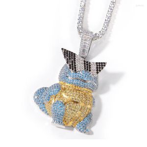 Pendant Necklaces Cartoon Characters Bling Cute Cubic Zirconia Necklace Hip Hop Jewelry Gift