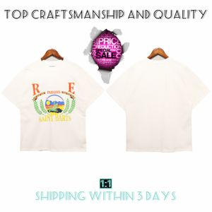 Original Top Artesanato Rhode Mens Camisetas Verão Designer de Moda Camisetas Rua Casual Manga Curta Estilo Praia RHUDE Tees Algodão Impressão Rhude Camisa 1-1 Er