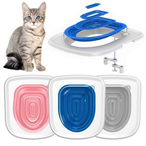 Repellents Cat Toilet Training Kit wiederverwendbarer Katzen -Toilettentrainer Welpe Katzenstreu Matte Toilette Haustier Reinigung Katzen Teach Cat, Toilettentrainer benutzte