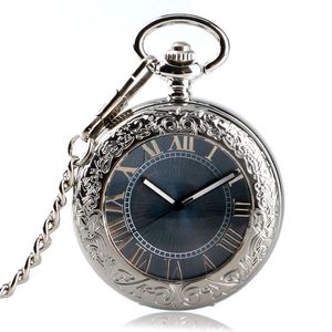 Taschenuhren Vintage mechanische automatische Selbstaufzugsuhr Transparent Silber Luxus Fob Herrenuhr Damen WeihnachtsgeschenkPocketPocket