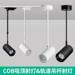 Taklampor Lång stångspår Ljus Spotlight LED -ytmonterad COB Pendant Lamp Guide Rail