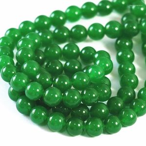 Beads Natural Stone Dyed Green Purple Blue Chalcedony Jades 4mm 6mm 8mm 10mm 12mm Round Loose Jewelry Making 15inch B24