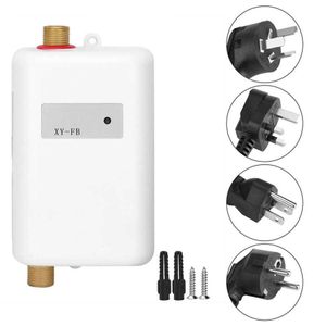 Heizgeräte Weiß Mini Instant Electric Tankless Heißes Warmwasserbereiter Badezimmer Küche Wäsche für heiße und kalte Dual -Gebrauch US EU UK Au -Stecker