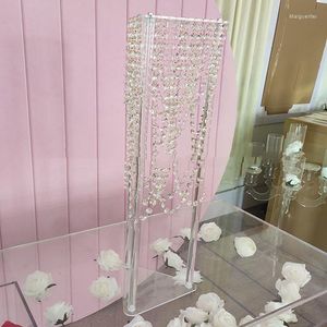 Vaser 10st) Clear Acrylic Wedding Centerpiece Flower Stand for Table Crystal Chandelier Yudao2023