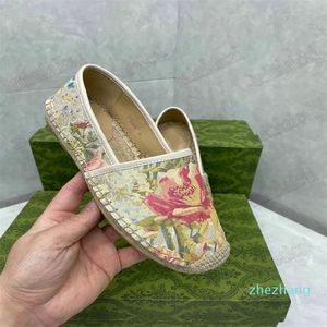 2023-Floral Espadrillas Flats Fisherman Canvas Shoe Mocassini firmati da donna Slip on Summer Designers Ladies Flat Colori multipli
