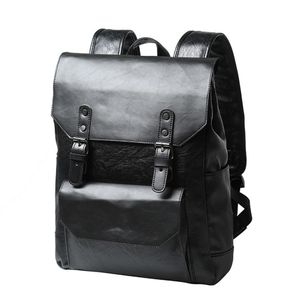 Vintage faux läder ryggsäck skolväska ryggsäck college bokväska bärbar dator casual dagpack resväska satchel väskor för me239o