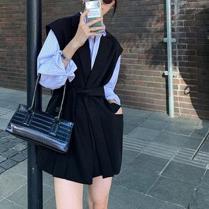 Kadın Yelekler Sonbahar ve Kış Katlanır Takım Takım Yelek Gömlek İki Parça Set Zarif Modaya Modeli İnce Uzun Küçük Elbise