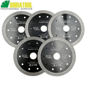 Zaagbladen SHDIATOOL 5pcs 125mm Diameter Hot Pressed Sintered Mesh Turbo Diamond Saw Blade Dry Cutting Marble Granite Masonry Tile Disc