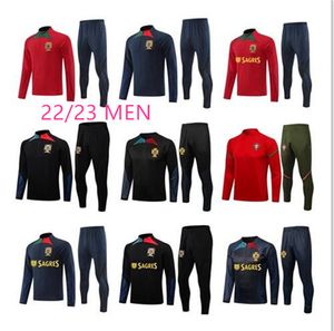 22 23 24 Portugal Joao Felix Soccer Trikots Traininganzug Ruben Neves Bruno Ronaldo Fernandes Portugieser Portugal Tracksuit Men Kit Sets