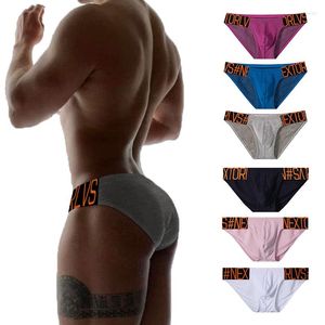 Mutande Intimo Trendy Sexy Panno filettato di cotone Giovani uomini Vita bassa Body Fit Hip Raise Cintura larga Tessuto a fessura alta