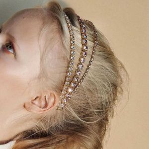 Bling Crystal Hair Band Clip Strass Versatile Hair Pin Coreano Popolare Hoop Hairband Full Diamond Layered Iced Out Barrette Parrucchiere Accessori per gioielli