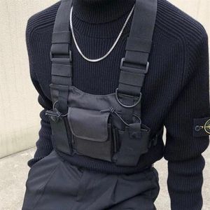 Tactical Vest Nylon Vest Chest Rig Pack Pouch Fashion Hip Hop Harness Walkie Talkie Radio Midjepaket för tvåvägs Radio198e