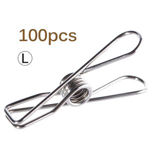 Clothing Storage & Wardrobe 100pcs Fixed Clip Stainless Clothes Pegs Blanket Steel Laundry Drying Hanging Clothesline Clips For Coat Pants T