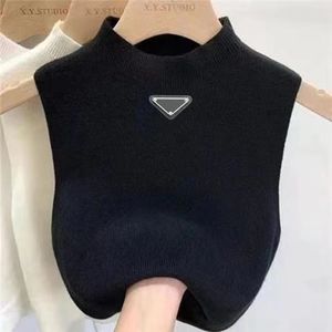 Sleeveless Vest Summer Sweater Designer Women Vests Tops Tees Crop Top Off Shoulder Black Tank Casual Backless Size S-xl
