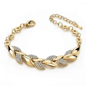 Bangle High Class Luxury God Fashion Alloy Studded With Diamonds Leaf Hand Ornaments Female Gold Bracelet Bracelets Women