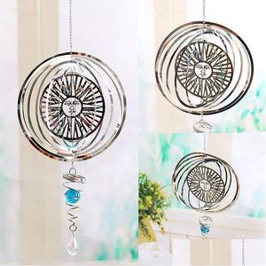 Outra decoração da casa de casa rápida galinha de vento metal de aço inoxidável rotação dobrável ornamentos pendurados decoração de jardim criativo artesanato gif dh4hy