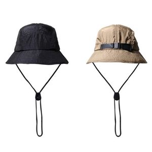 Strapback Fisherman Bucket Hat for Women Men Windproof Rope Fishing Cap Bob Panama Summer Fashion Designer Korean Sun Hats Hip Hop285U