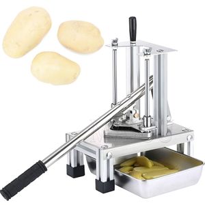 Pommes frites Cutter Commercial Vegetable Fruit Slicer Dicer med 3 rostfritt stålblad Potatis Morötter Gurkor