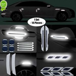 New 14 Piece Car Reflective Stickers Car-styling Rearview Mirror Car Stickers Safety Warning Reflective Car Strip Exterior accessory