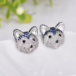 Stud Earrings Fashion Small Cute Puppy Dog For Women Year Gift High Quality Cubic Zirconia Animal Wholesale