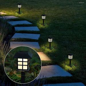 6st LED Solar Lawn Lights Waterproof Outdoor Lamp för Garden Pathway Landscape Yard Patio uppfart Walkway Lighting