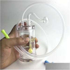 Sigara Boruları Yeni 4,5 inç Plastik Yağ Burun Bong Su 10mm Erkek Kalın Pyrex Cam Boru Sile Tüpü Damla ZF