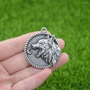 Naszyjniki wisiorek nostalgia Viking Wolf and Moon Vintage Medalion Medallion męs