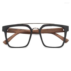 Sunglasses Frames 2023 Wood Grain Acetate Double Beam Eyewear Japan Style Vinatge Big Size Reading Prescription Glasses For Men Eyeglass