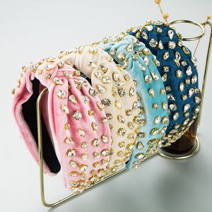 Hårgummiband Girls Barock Luxury Velvet Knot Band pannband Vuxen Tillbehör Jewley 230512