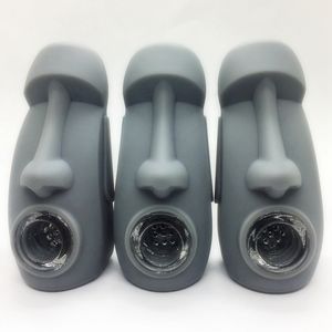 Últimos tubos de silicone estilo escultura de pedra mini -tubo de mão filtro de vidro de vidro de novehshodes tigela tigela de erva seca tabaco portador de cigarro bongueiro bong dhl