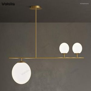 Pendantlampor Restaurang ljuskrona tre huvuden kopparlampa studera modern minimalistisk bar belysning CD50 W07