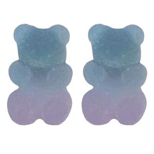 2023 New Arrival Cute Earrings Fashion Jewelry Luxury Famous Gradient Color Cute Bear Studs Earrings Ear Clip for Women