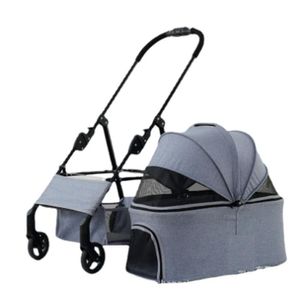 Carriers Pet Strollers Lightweight Outdoor Dog Cart Detachable Foldable Pet Trolley Onebutton Retraction