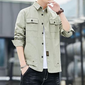 Men's Casual Shirts Men Black Gray Shopping Fashion Young Students Long Sleeves Spring And Autumn Solid Shirt