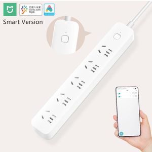 Adaptrar Original Xiaomi Mi Power Strip Outlet 5 Hål Socket Plug Standard Snabbladdning för MI Home App Remote Control Smart Version