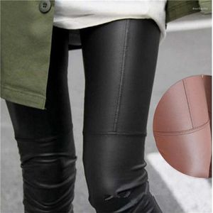 Women's Leggings 2023 Women Sexy Black Brown Pu Skinny Pants Stretch Push Up LightmaPants Patent Slim Drop