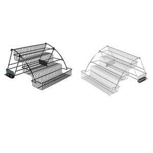 Organisation Metall 3Tier Pull Down Spice Rack Leicht zu erreichen einziehbare große Kapazität Küche Lagerung Regal Organizer für Schrank