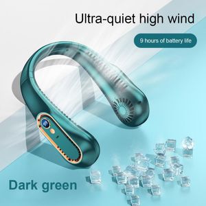 Fans Portable Mini Hanging Neck Fan 5Speed ​​Justerbar Digital Display Power Lazy Neck Hanging Cooler USB Raddbara elektriska fläktar