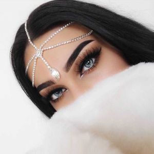 Bling Kristal Saç Kip Saç Bandı Pin Bohemian Moda Gelin Düğün Çok Yönlü Alın Zinciri Saç Pimi Saç çırpma Barrette Kuaförlük Kafa Giyim Başlık Mücevherat