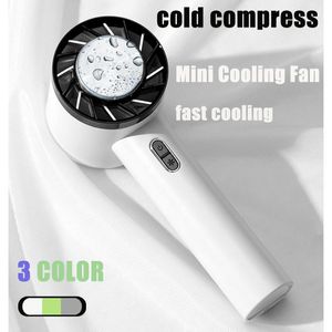 Fãs Mini Handheld Mute Fan Semiconductor Refrigeração Ar Condicionado Portátil 2200mAh Bateria USB Ventilador Recarregável Ao Ar Livre