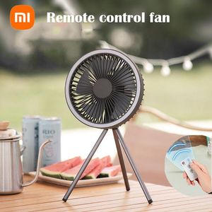 المشجعون Xiaomi متعدد الوظائف التحكم عن بُعد USB Desk Tripod Stand Air Coaring Electric Fan Fan Light Light Outdoor Camping Fan