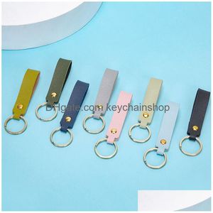 Key Rings Party Favor Back To School Gift Pu Leather Keychain 8 Colors Bag Pendant Decorations For Men And Women Children Drop Deliv Dhecv