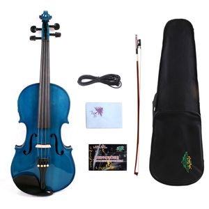 Advanced Electric Acoustic Violin 4 4 Maple+Spruce Handmade Nice Tone #EV1