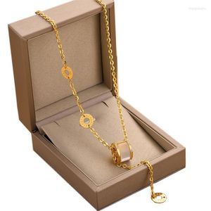 Pendant Necklaces 316L Stainless Steel Simple Bathable Small Waist Light Luxury Exquisite Opal Ladies Necklace