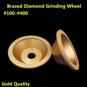 Slijpstenen 100 mm Brazed Gold Diamond Cup Diamond Grit 60400 Narzędzi