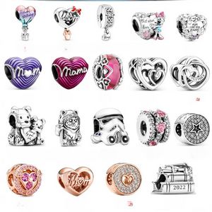 925 Sterling Silver Dangle Charme Feliz Dia das Mães Aniversário Hot Air Balão espalhado Love FIT Pandora Charms Bracelet Acessórios de jóias DIY