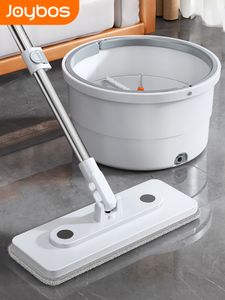 Mops Joybos Spin Mop mit Eimer Handfreier Lazy Squeeze Mop Automatischer magischer Bodenwischer Selbstreinigender Nano-Mikrofasertuch-Quadratwischer 230512