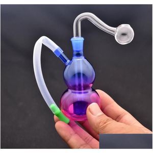 Smoking Pipes Mini Glass Oil Burner Bong Water With Recycler Dab Rig Hand Bongs Thick Pyrex Heady Hookah For 10Mm Drop Delivery Home Dhczg