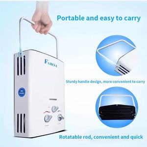 Heaters 6L LPG Propane Gas Tankless Water Heater Outdoor Camping Instant Bath With Shower Head Hot Water Heater Boiler Car Truck Tent