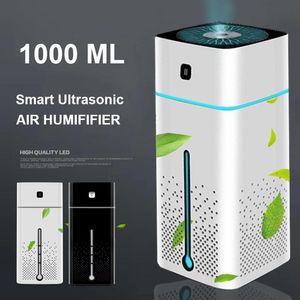 Purifiers Ultrasonic Air Firidifier Diffuser Mute 7 Color Night Light 1000 ml Mini Aromatherapy Diffusers Cool Mist Maker Home Purifier
